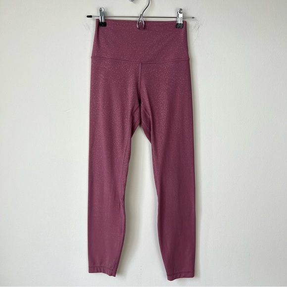 Lululemon Align Pant II 25” Nulu Polar Shift Emboss Plumful Mauve Pink Leggings - Picture 4 of 10